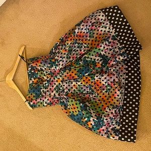 Anthropologie strapless fit and flare polka dot dress | 10P